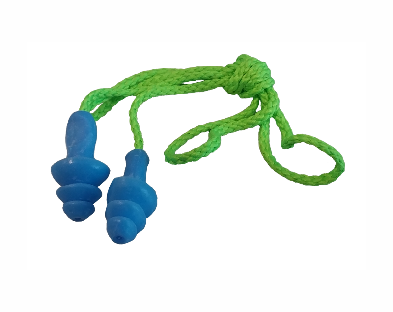 3- Flange Ear Plugs Cotton Corded