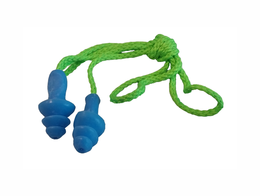 3- Flange Ear Plugs Cotton Corded