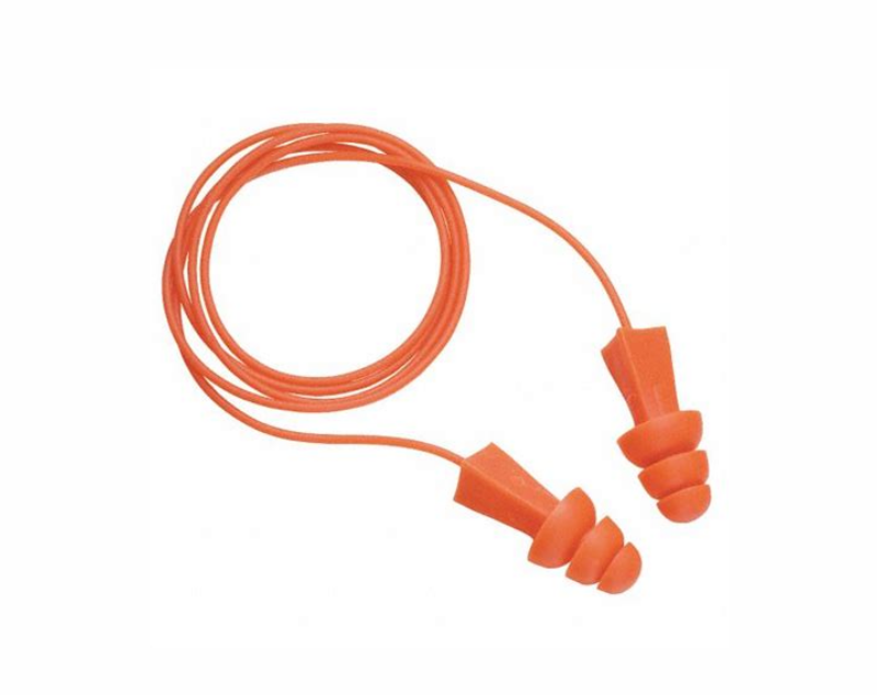 3-FLANGE EAR PLUGS PLASTIC CORDED