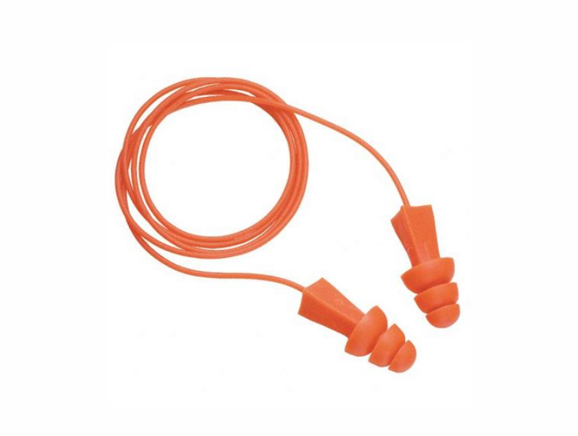 3-FLANGE EAR PLUGS PLASTIC CORDED