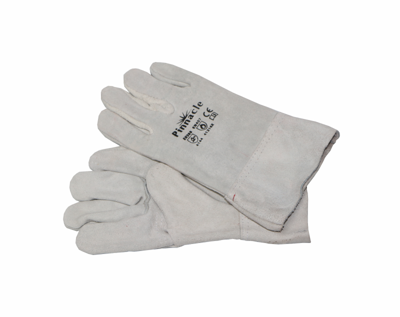 GLOVES 2.5″ CHROME LEATHER DOUBLE PALM WRIST