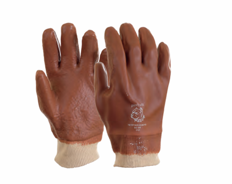GLOVES BROWN KNIT WRIST BULLDOG