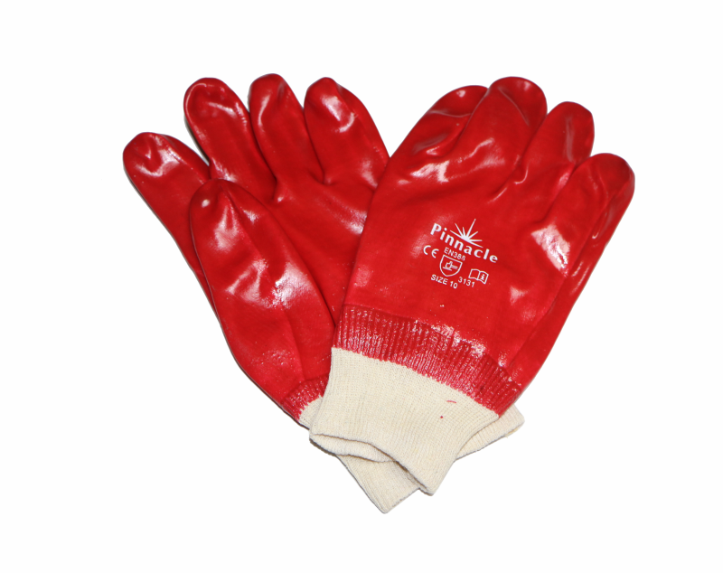 GLOVES RED KNIT WRIST PINNACLE