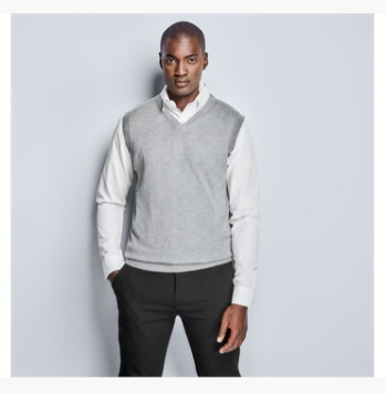 mens sleeveless peru v neck jersey