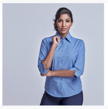 ladies 3 4 sleeve micro check shirt